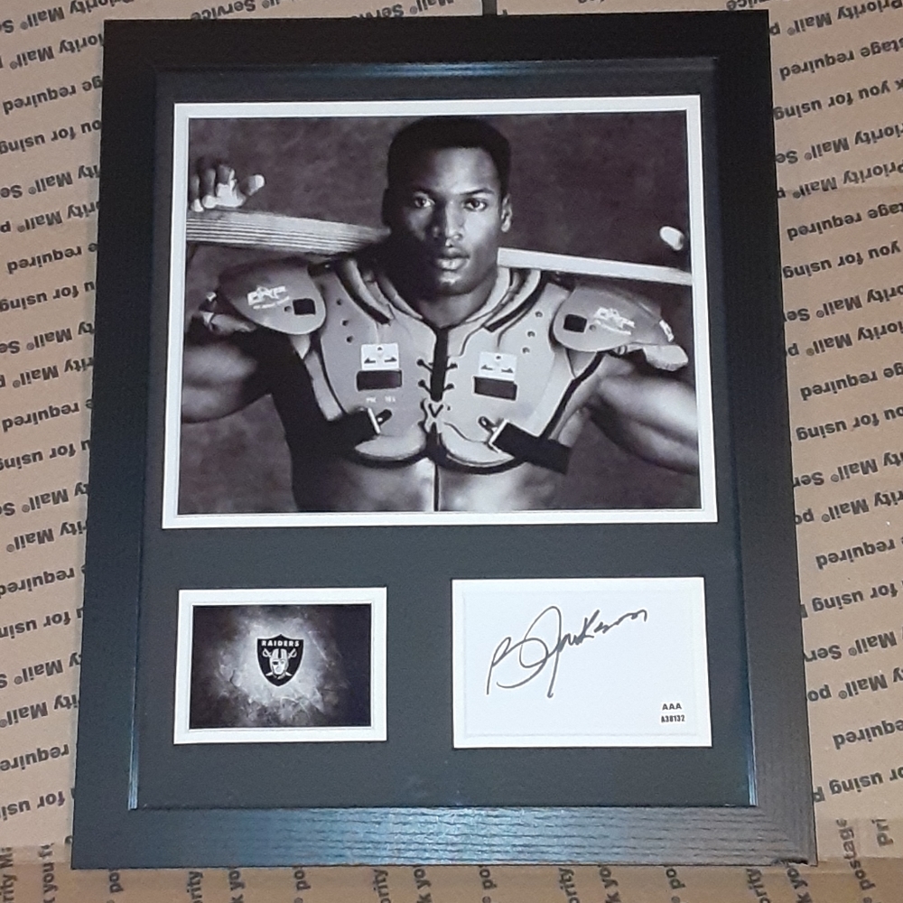 Authentic Bo Jackson Autograph Framed Art